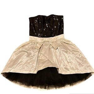 Rare Betsey Johnson Black and Cream Sequin Ballerina Dress
